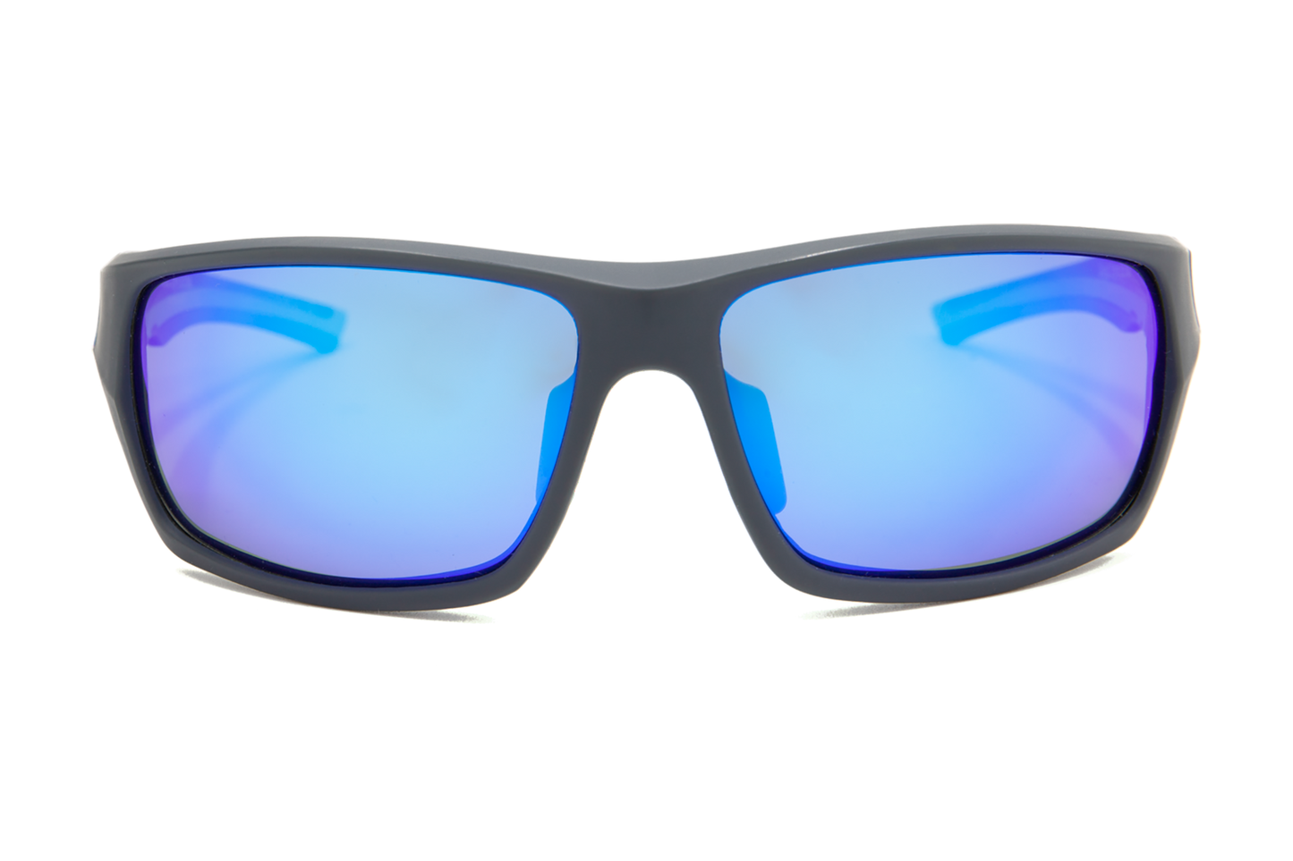 SOL MILLER BLUE frontal gafa sol deportiva azul con lente en espejo.