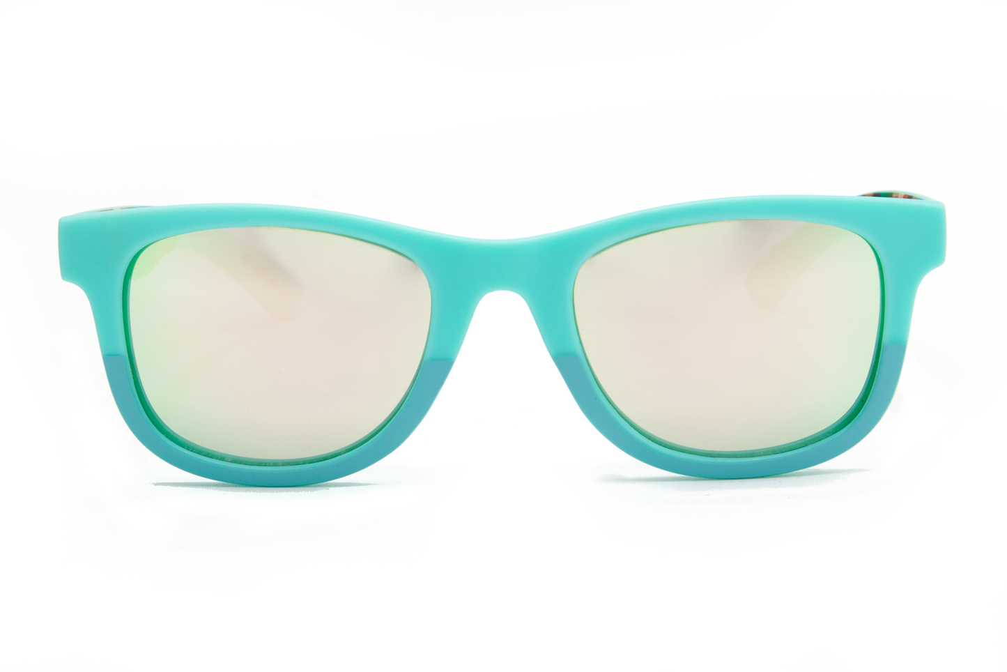 KIDS Nina kid frontal gafa de sol niño niña engomada verde turquesa con lente espejo