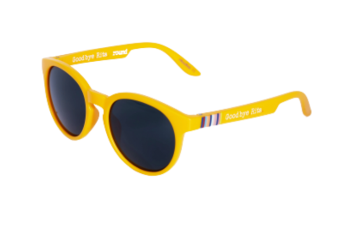 KIDS ROUND Round 12 kid frontal perfil gafa de sol redonda niño amarilla lente ahumada